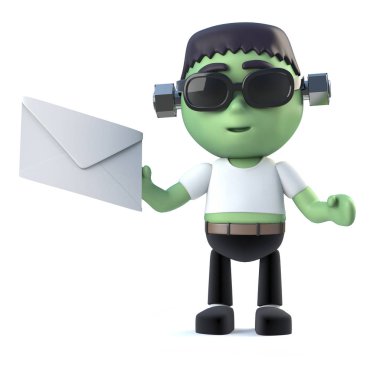 3D çocuk Frankenstein canavar posta var