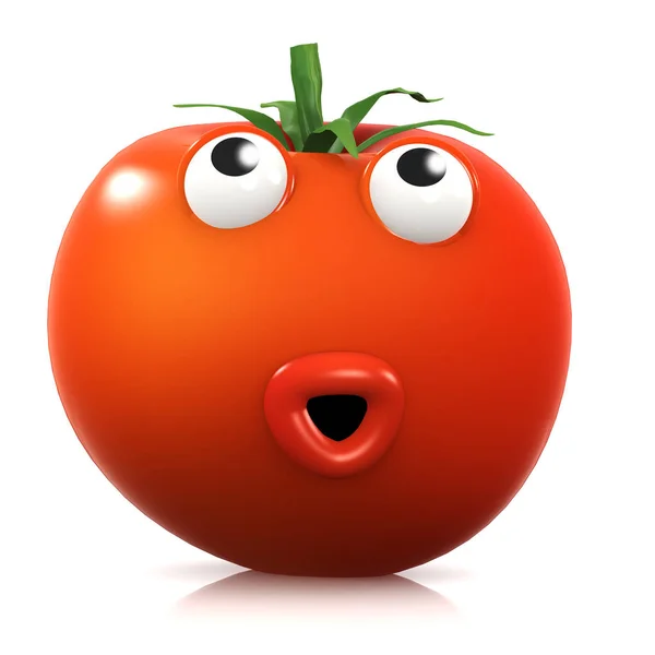 3d tomate surpreso — Fotografia de Stock