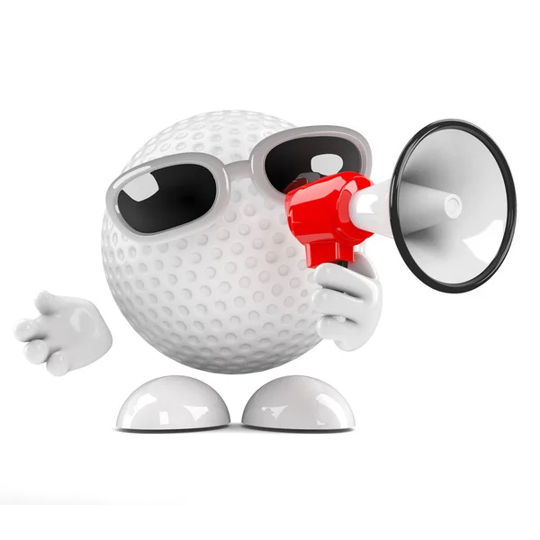 メガホン付き3Dゴルフボール — ストック写真