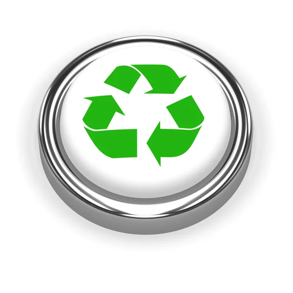 Botón de reciclaje 3d — Foto de Stock