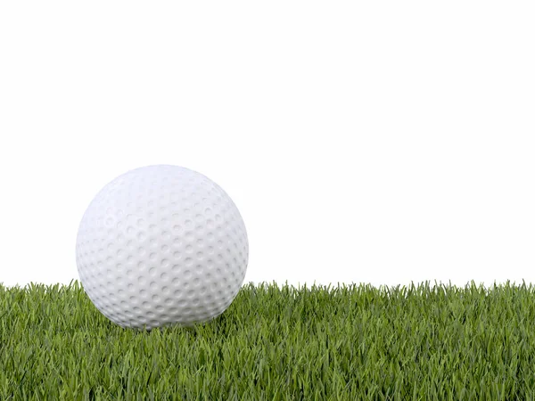 3d Golf ball on grass — Stock Photo, Image