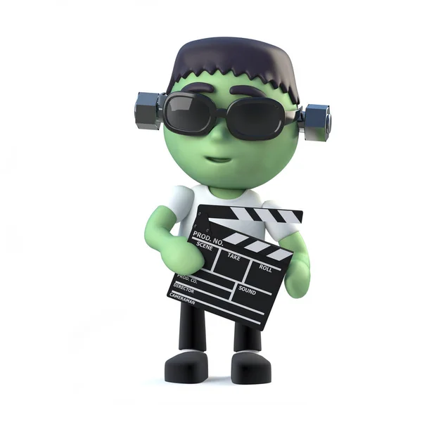 3D dziecko Frankenstein potwór zrobienie filmu — Zdjęcie stockowe