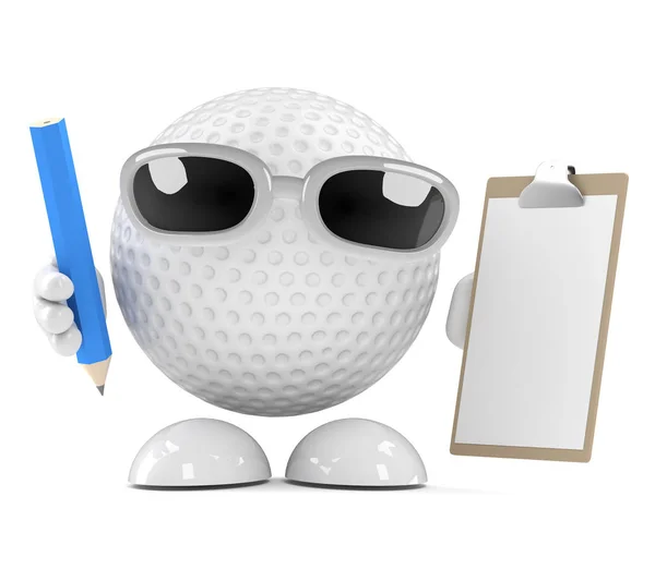 3Dゴルフボールのキャラクターが整理されています — ストック写真
