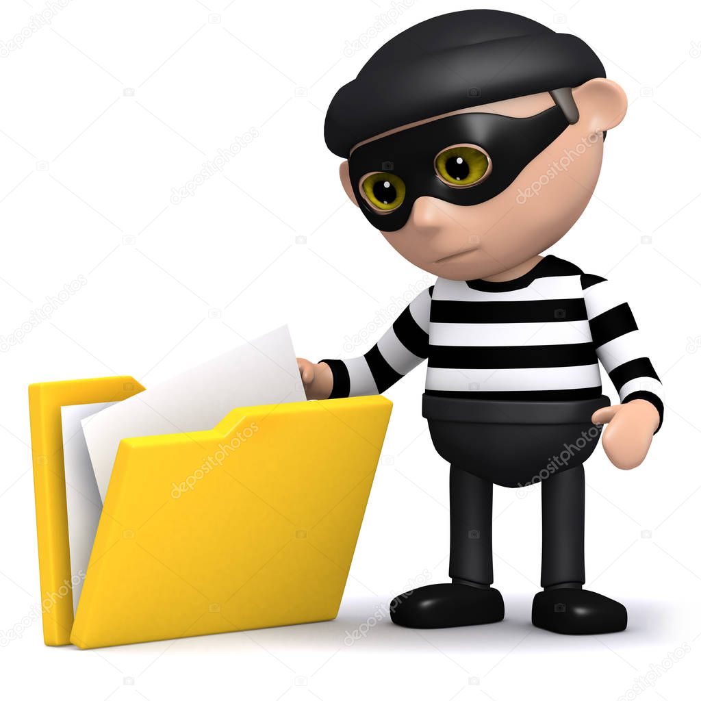 3d Burglar steals some files