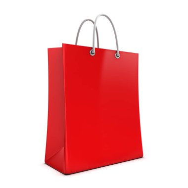 3D kırmızı alışveriş çantası
