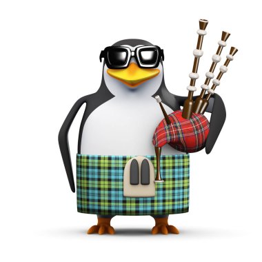 Gayda ile 3d İskoç penguen