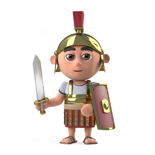 3d soldat centurion romain a épée tirée — Photo