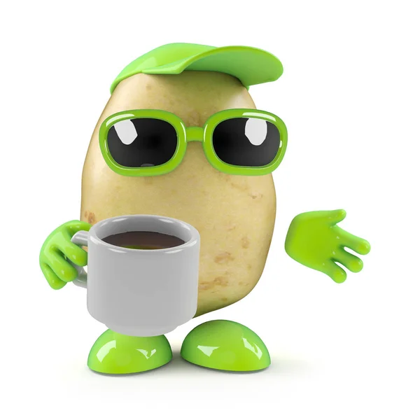 3d Patates bir kahve molası var — Stok fotoğraf