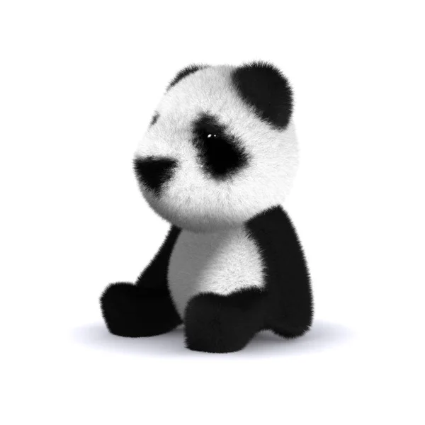 3D Panda κάθεται — Φωτογραφία Αρχείου