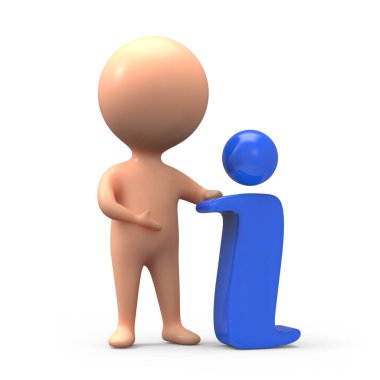 Kahve bir fincan ile 3d Sağlık ve güvenlik adam