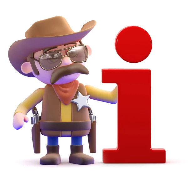 3d Cowboy sheriff has information — Stock Photo, Image