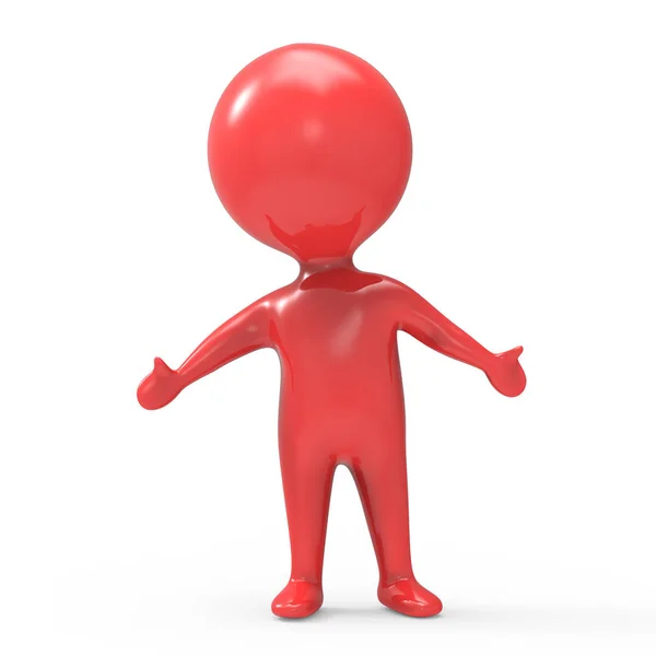 3d Red man with arms outstretched — Stock Photo, Image
