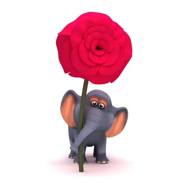 3d éléphant romantique — Photo