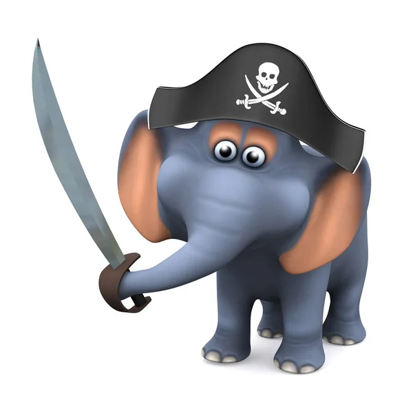 Éléphant pirate 3d — Photo