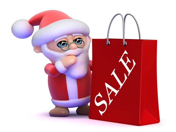 3D Санта-Клаус продаж сумка — стокове фото