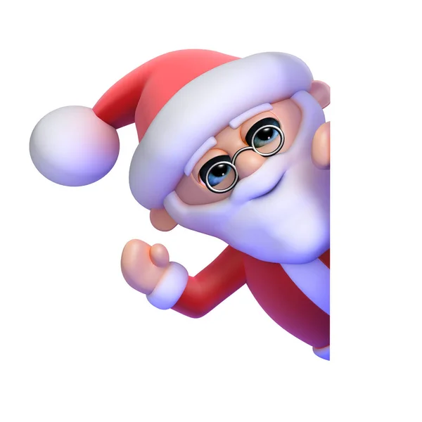 3d Santa Claus vagues bonjour — Photo