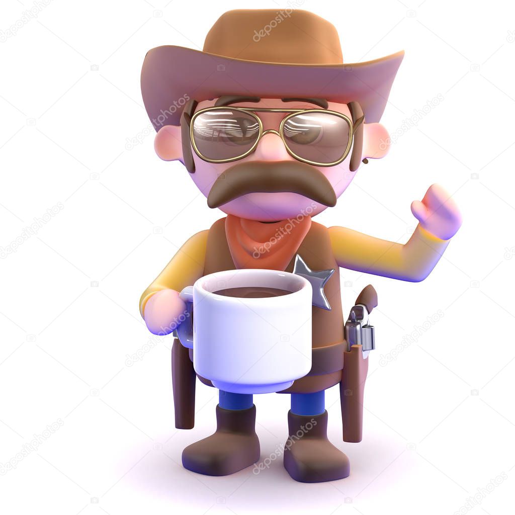 3d Cowboy coffee break