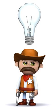 3d Cowboy şerif bir fikri var