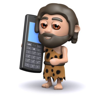 Bir cep telefonu ile 3d Caveman