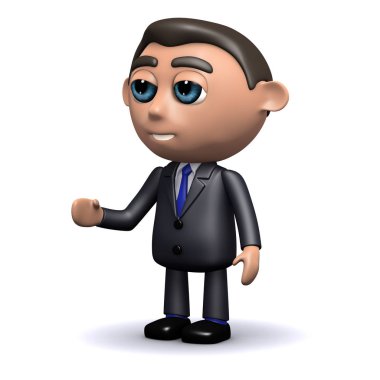 3d Satıcı el sıkışmak istiyor