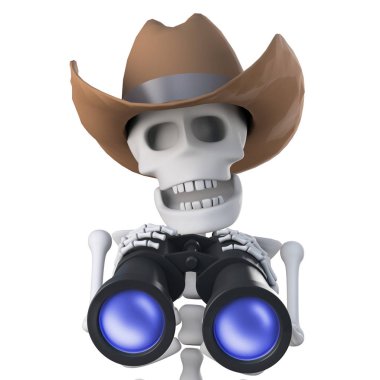 3d Kovboy iskeletdürdürdür sizi izliyor