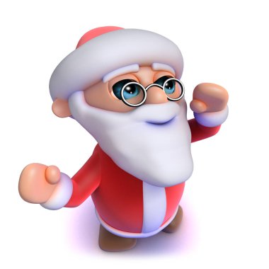 3d Karikatür Santa Christas mutlu tezahürat