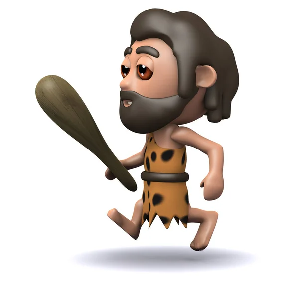 3d Caveman jogger — Foto Stock