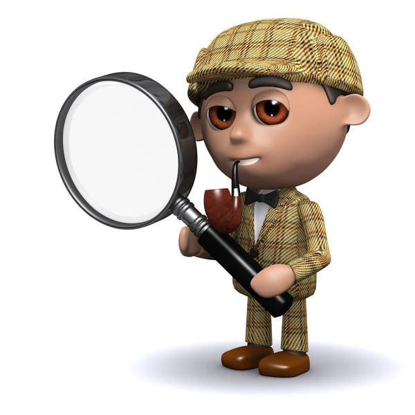 3d Sherlock büyüteçleri — Stok fotoğraf