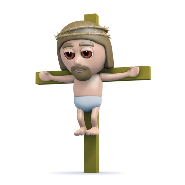 3D Ježíš na kříži — Stock fotografie