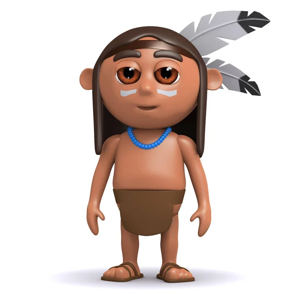 3D Native American Indische — Stockfoto