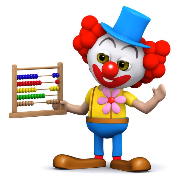 3D clown z Abacus — Zdjęcie stockowe