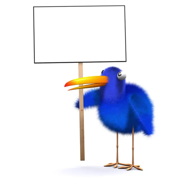 3d Bluebird manifestante — Fotografia de Stock