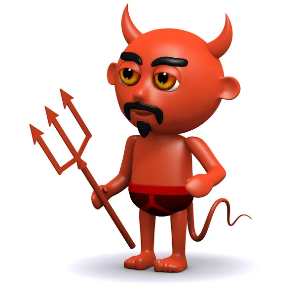 3D Devil с трезубцем — стоковое фото