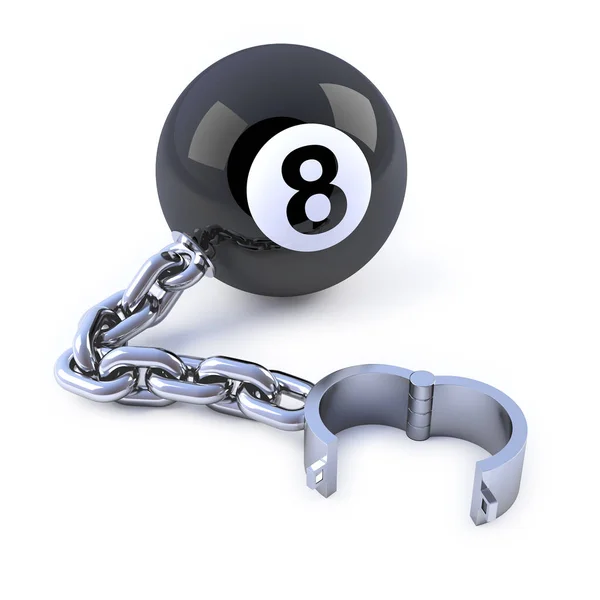 3d Chained 8 ball — Stock Photo, Image