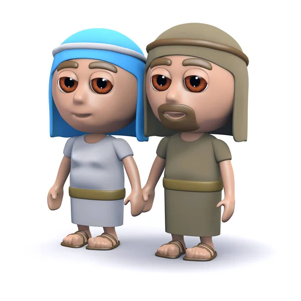 3D Mary och Josef — Stockfoto