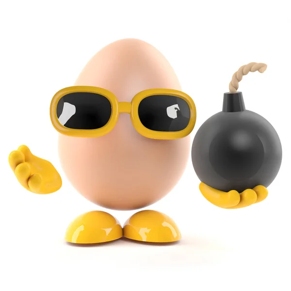 3D 계란은 폭탄을 가지고 — 스톡 사진