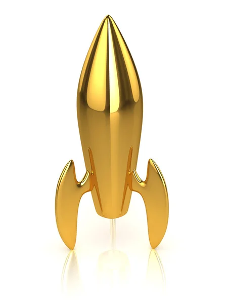 3d Golden rocket — Stock Photo, Image