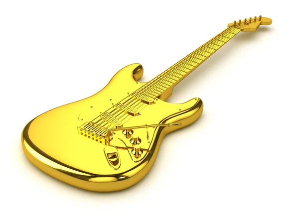 Guitarra eléctrica 3d Gold — Foto de Stock