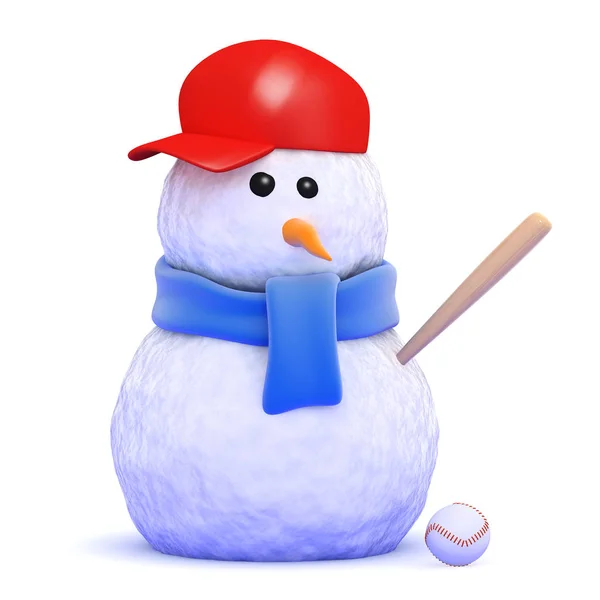 3d beisebol boneco de neve — Fotografia de Stock