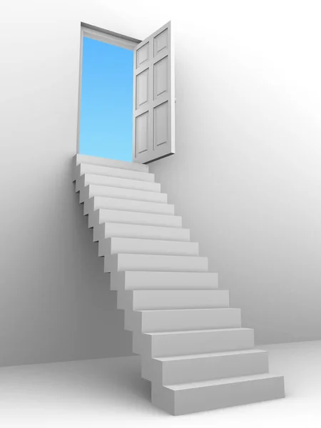 3D trappor för att öppna dörren — Stockfoto