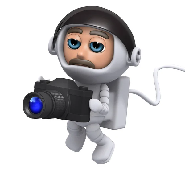 3D astronauta fotograf — Zdjęcie stockowe