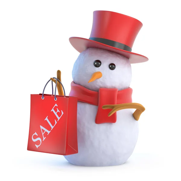 3d Posh kardan adam satış çantası — Stok fotoğraf