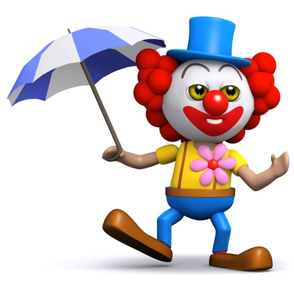 Clown 3d avec un parapluie — Photo