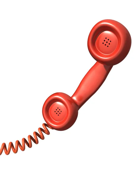 3d Red telephone handset — Stock Photo, Image