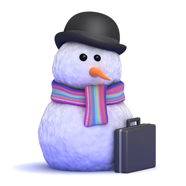 3d negocio muñeco de nieve — Foto de Stock