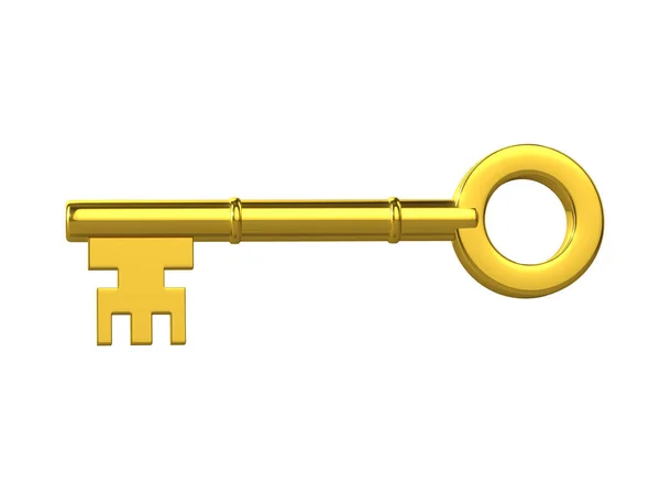 3D золотий ключ — стокове фото