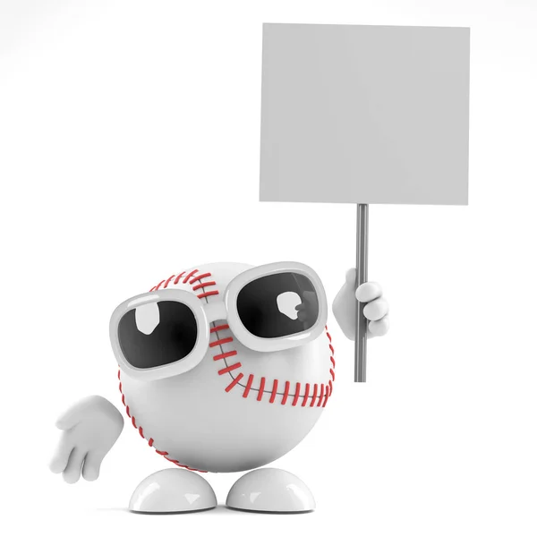 3D baseball protester — Stockfoto