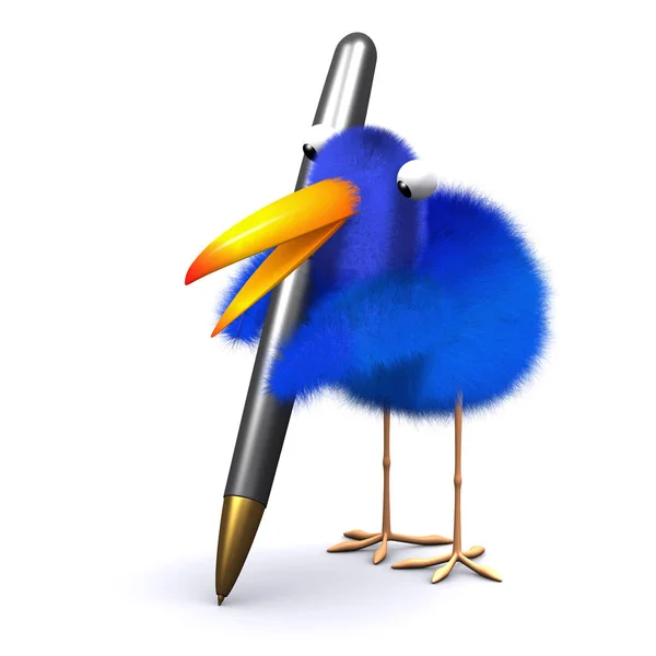 3d Blue bird comments — Stock Photo, Image