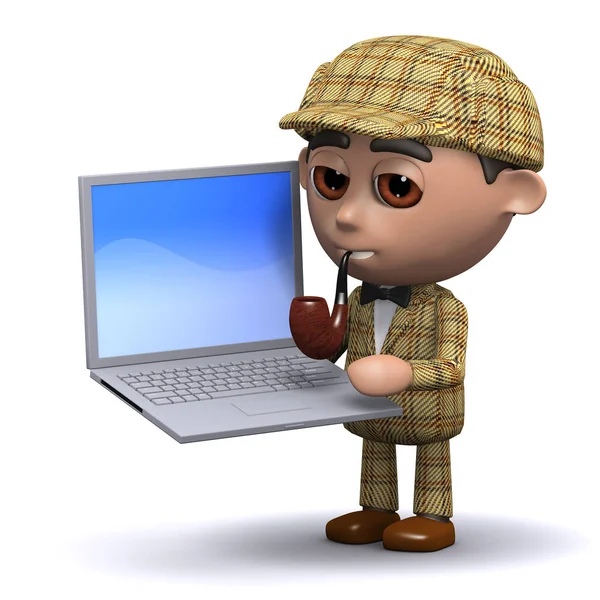 3D Sherlock laptop — Stockfoto