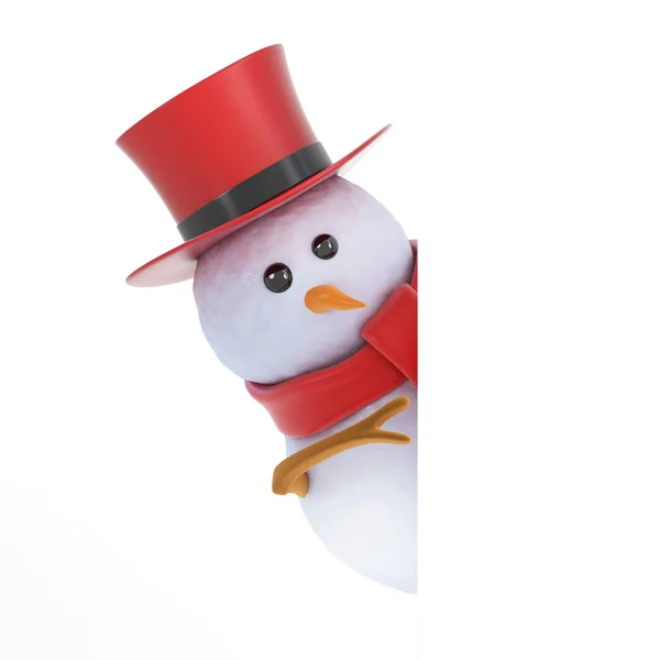 3d posh Schneemann guckt — Stockfoto